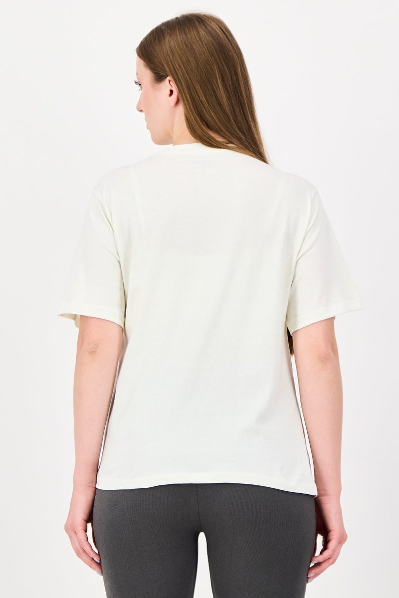 Reebok Women Sportswear Fit Short Sleeve Outdoor T-shirt, White - Image 3